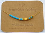 Load image into Gallery viewer, Morse Code Necklace MOMMA BEAR Gold