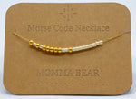 Load image into Gallery viewer, Morse Code Necklace MOMMA BEAR Gold