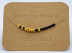 Load image into Gallery viewer, Morse Code Necklace MOMMA BEAR Gold