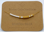 Load image into Gallery viewer, Morse Code Necklace MOMMA BEAR Gold
