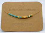 Load image into Gallery viewer, Morse Code Necklace MOMMA BEAR Gold