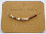 Load image into Gallery viewer, Morse Code Necklace BAD ASS MOM Silver