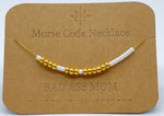 Load image into Gallery viewer, Morse Code Necklace BAD ASS MOM Gold