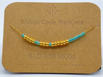Load image into Gallery viewer, Morse Code Necklace BAD ASS MOM Gold