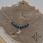 Load image into Gallery viewer, Peacock Blue Green Butterfly Charm Necklace