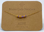 Load image into Gallery viewer, Morse Code Necklace AUNT Gold