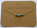 Load image into Gallery viewer, Morse Code Necklace AUNT Gold