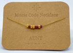 Load image into Gallery viewer, Morse Code Necklace AUNT Gold