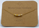 Load image into Gallery viewer, Morse Code Necklace AUNT Gold