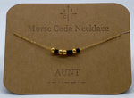 Load image into Gallery viewer, Morse Code Necklace AUNT Gold