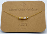 Load image into Gallery viewer, Morse Code Necklace AUNT Gold