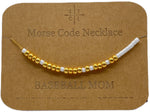 Load image into Gallery viewer, Morse Code Necklace BASEBALL MOM Gold
