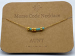 Load image into Gallery viewer, Morse Code Necklace AUNT Gold
