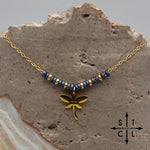 Load image into Gallery viewer, Metallic Dark Blue Dragonfly Charm Necklace