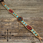 Load image into Gallery viewer, Picasso Turquoise Rust Bronze Daisy