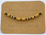 Load image into Gallery viewer, Morse Code Necklace PARTNER IN CRIME Gold