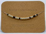 Load image into Gallery viewer, Morse Code Necklace BAD ASS AUNT Silver