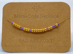 Load image into Gallery viewer, Morse Code Necklace BAD ASS AUNT Gold