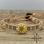 Load image into Gallery viewer, Picasso Beige Peacock Bronze Silver Turquoise Silver Daisy