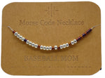 Load image into Gallery viewer, Morse Code Necklace BASEBALL MOM Silver