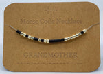 Load image into Gallery viewer, Morse Code Necklace Grandmother Silver
