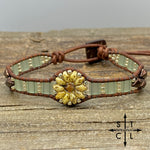 Load image into Gallery viewer, Picasso Beige Clear Mint Green Metallic Brown Daisy