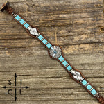 Load image into Gallery viewer, Turquoise Clear AB Gunmetal Silver Daisy