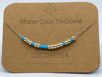 Load image into Gallery viewer, Morse Code Necklace DAUGHTER Silver