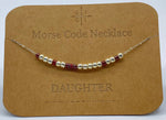 Load image into Gallery viewer, Morse Code Necklace DAUGHTER Silver