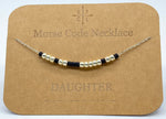 Load image into Gallery viewer, Morse Code Necklace DAUGHTER Silver