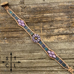 Load image into Gallery viewer, Purple Matte Peacock Gunmetal Silver Daisy