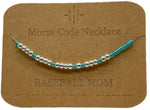 Load image into Gallery viewer, Morse Code Necklace BASEBALL MOM Silver