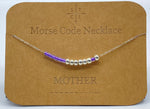 Load image into Gallery viewer, Morse Code Necklace MOTHER Silver