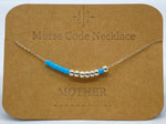 Load image into Gallery viewer, Morse Code Necklace MOTHER Silver