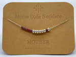 Load image into Gallery viewer, Morse Code Necklace MOTHER Silver