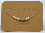 Load image into Gallery viewer, Morse Code Necklace MOTHER Silver