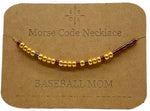 Load image into Gallery viewer, Morse Code Necklace BASEBALL MOM Gold