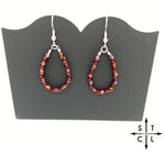 Load image into Gallery viewer, Mini Crystal Teardrop Earrings Maroon