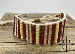 Load image into Gallery viewer, Friendship Bracelet Bone Maroon Bronze
