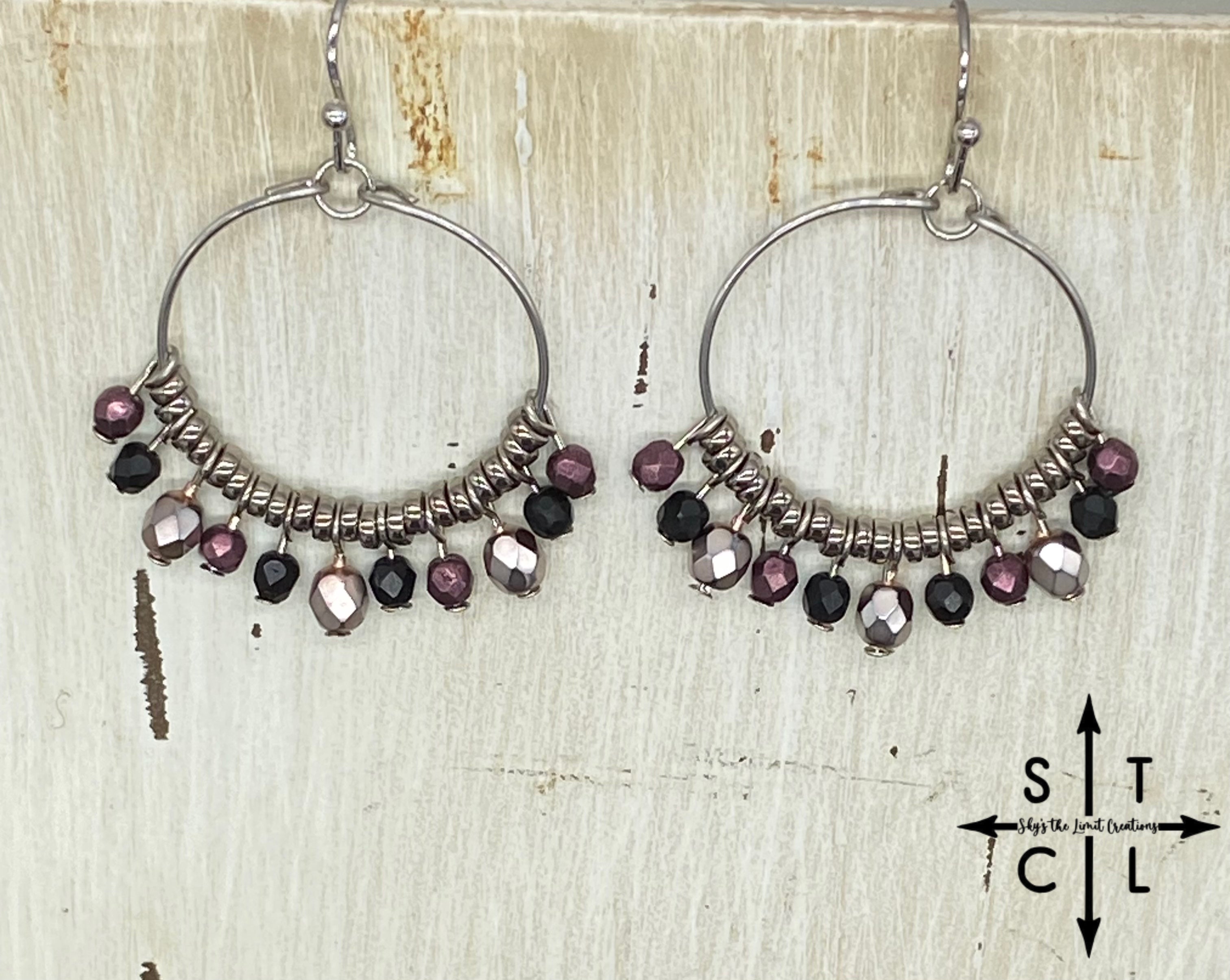 Rebecca Mini Earrings Black Purple