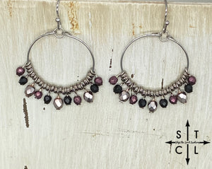 Rebecca Mini Earrings Black Purple