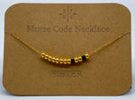 Load image into Gallery viewer, Morse Code Necklace SISTER Gold
