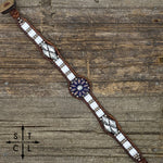 Load image into Gallery viewer, Purple White Matte Silver Daisy
