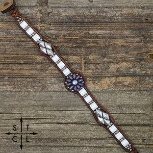 Purple White Matte Silver Daisy