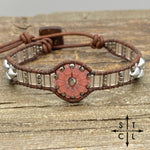 Load image into Gallery viewer, Opaque Pink Clear Pink Matte Silver Daisy
