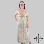 Load image into Gallery viewer, Cream Paisely Maxi Dress
