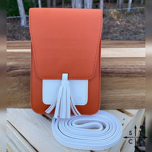 Burnt Orange & White Harper Crossbody