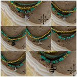 Load image into Gallery viewer, Turquoise Picasso Turquoise Bone Silver Stretchy Anklet
