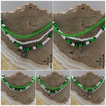 Load image into Gallery viewer, Green Pearl White Black Silver Stretchy Anklet
