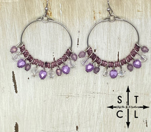 Rebecca Mini Earrings Shimmer Purple Clear